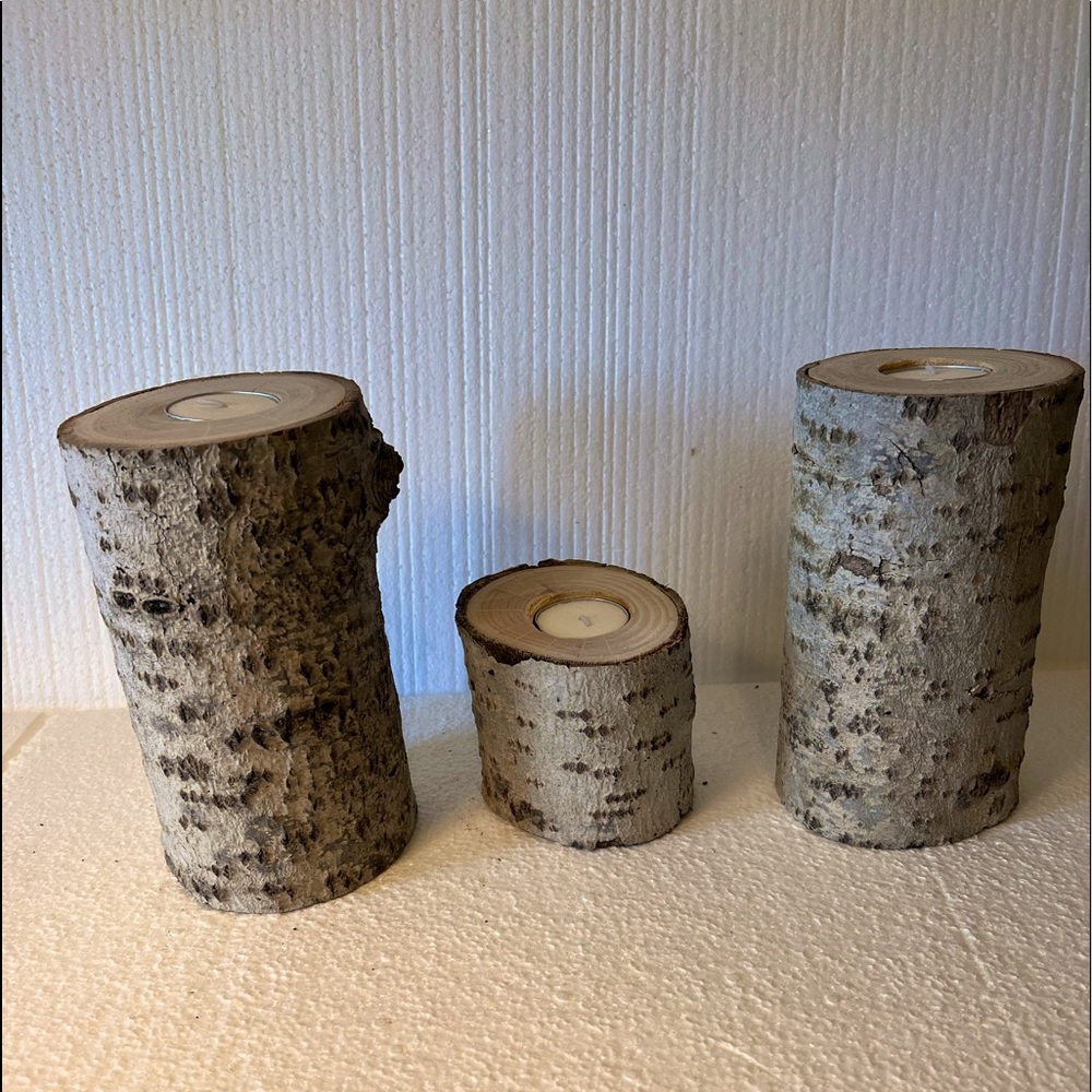 Wild Cherry Wood Tea light holders .